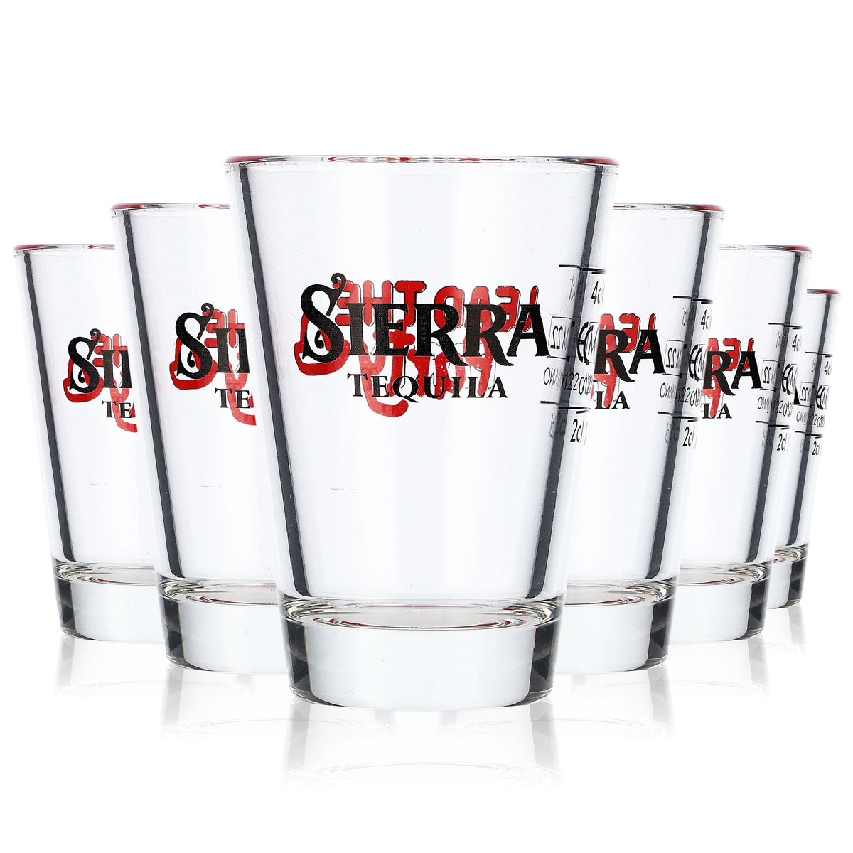 6x Sierra Tequila Shot Glass Stamper Short Party Shot 4cl "Lead the Party" – View 6