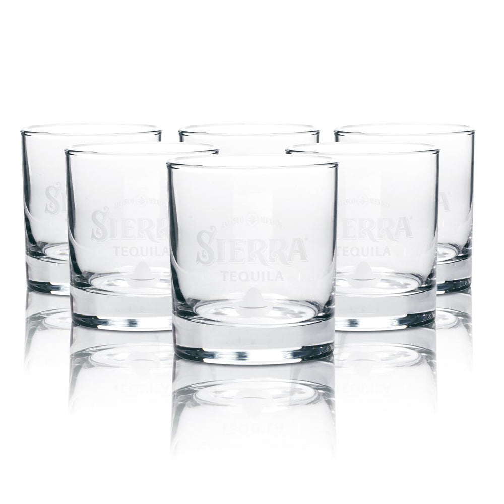 6x Sierra Tequila Glass Tumbler Heavy