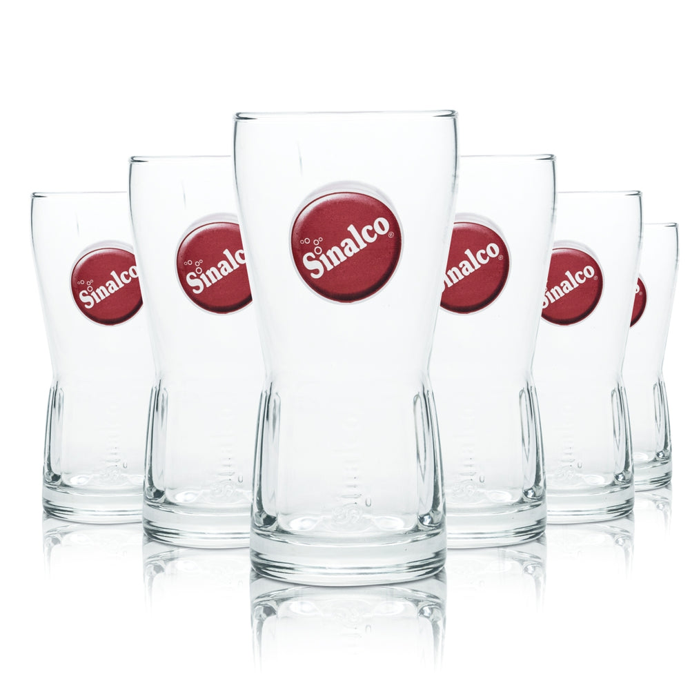 6x Sinalco Glass 0.3l cup glasses relief contour soda soft drink catering calibrated