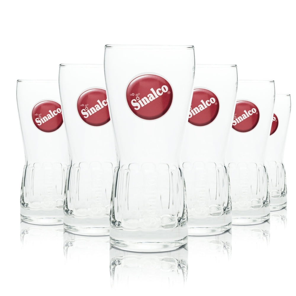 6x Sinalco glass 0.4l cup relief Amsterdam glasses lemonade soft drinks bar