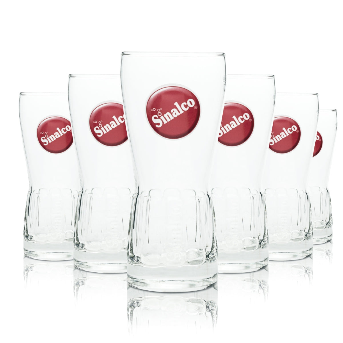 6x Sinalco glass 0.4l cup relief Amsterdam glasses lemonade soft drinks bar