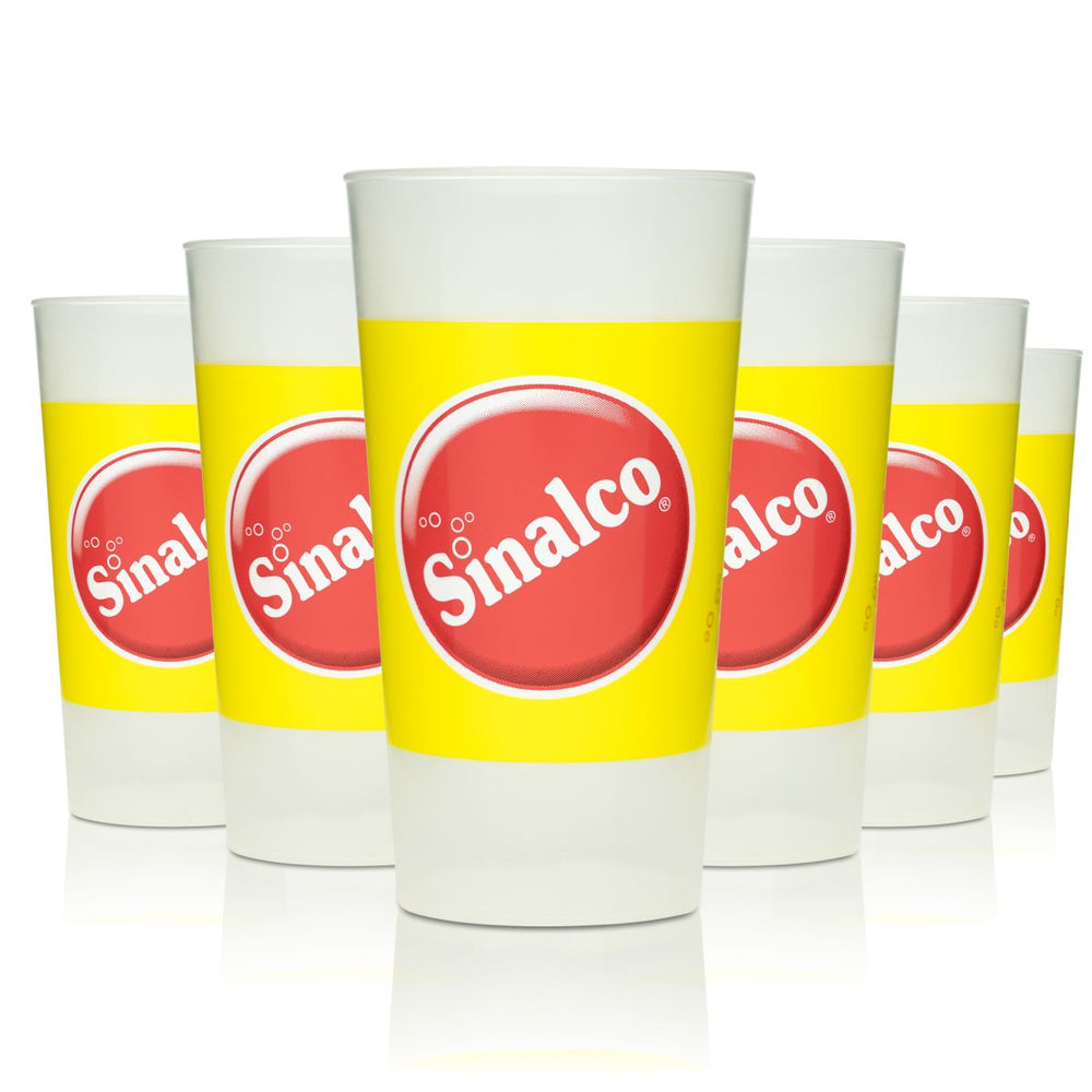 6x Sinalco plastic reusable cups glass 0.3l hard plastic glasses soft drink lemonade