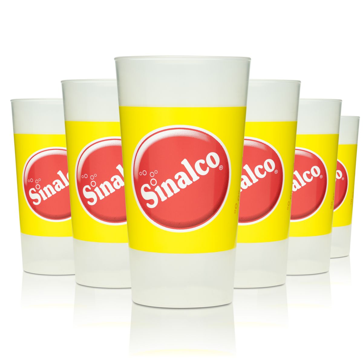 6x Sinalco plastic reusable cups glass 0.3l hard plastic glasses soft drink lemonade