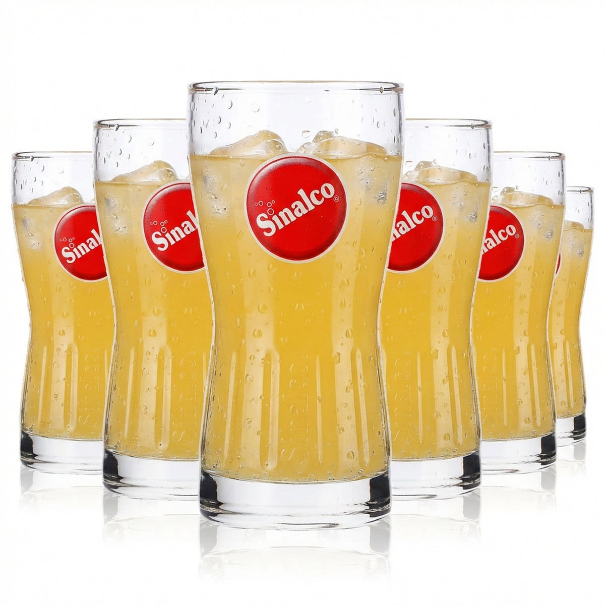 6x Sinalco soft drink glass 0.1 l glasses Lemonade glass Mug Contour