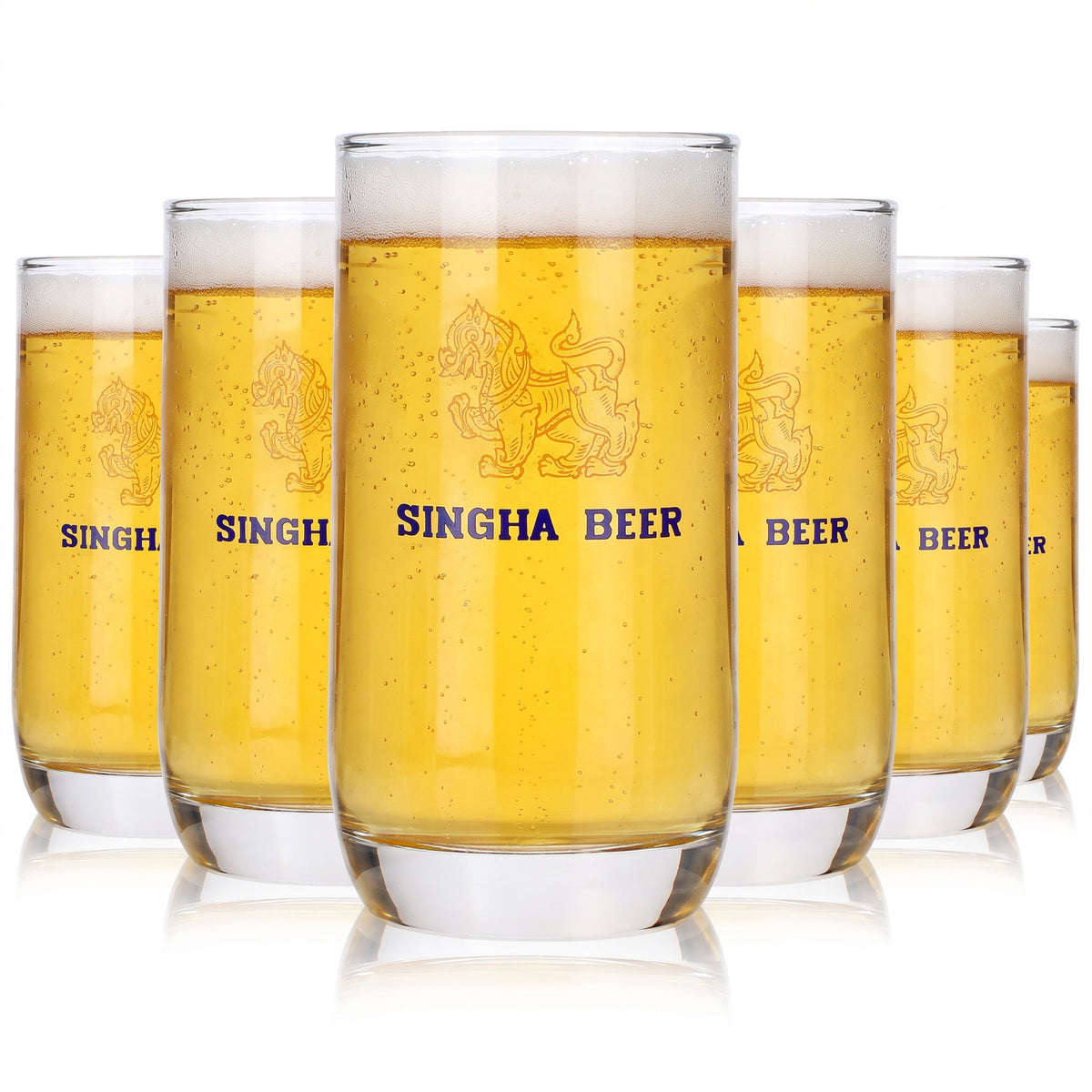 6 Singha Beer Glasses, 0.3 L, Singha Beer Glasses, Willibecher (Set of 6)
