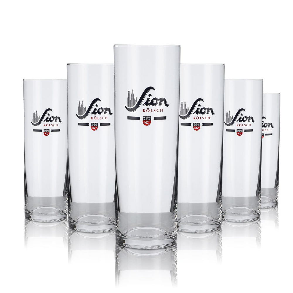 6x Sion Glass 0.25l Kölsch Bar Altbier Glass Set Brewery Cologne Pub Köbes