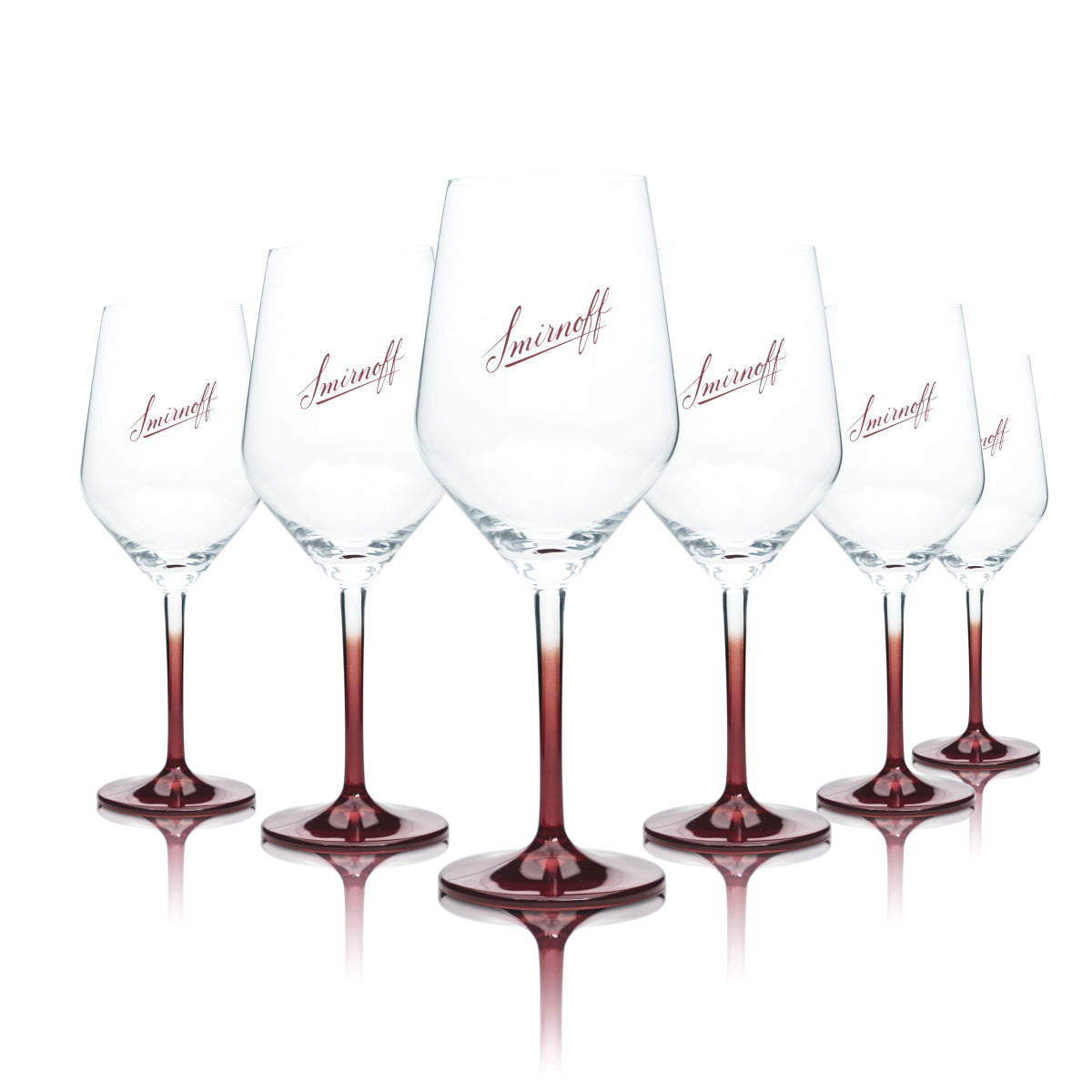 6x Smirnoff Vodka Glass 0.4l Goblet Cocktail Long Drink Wine Glasses Bar Pub