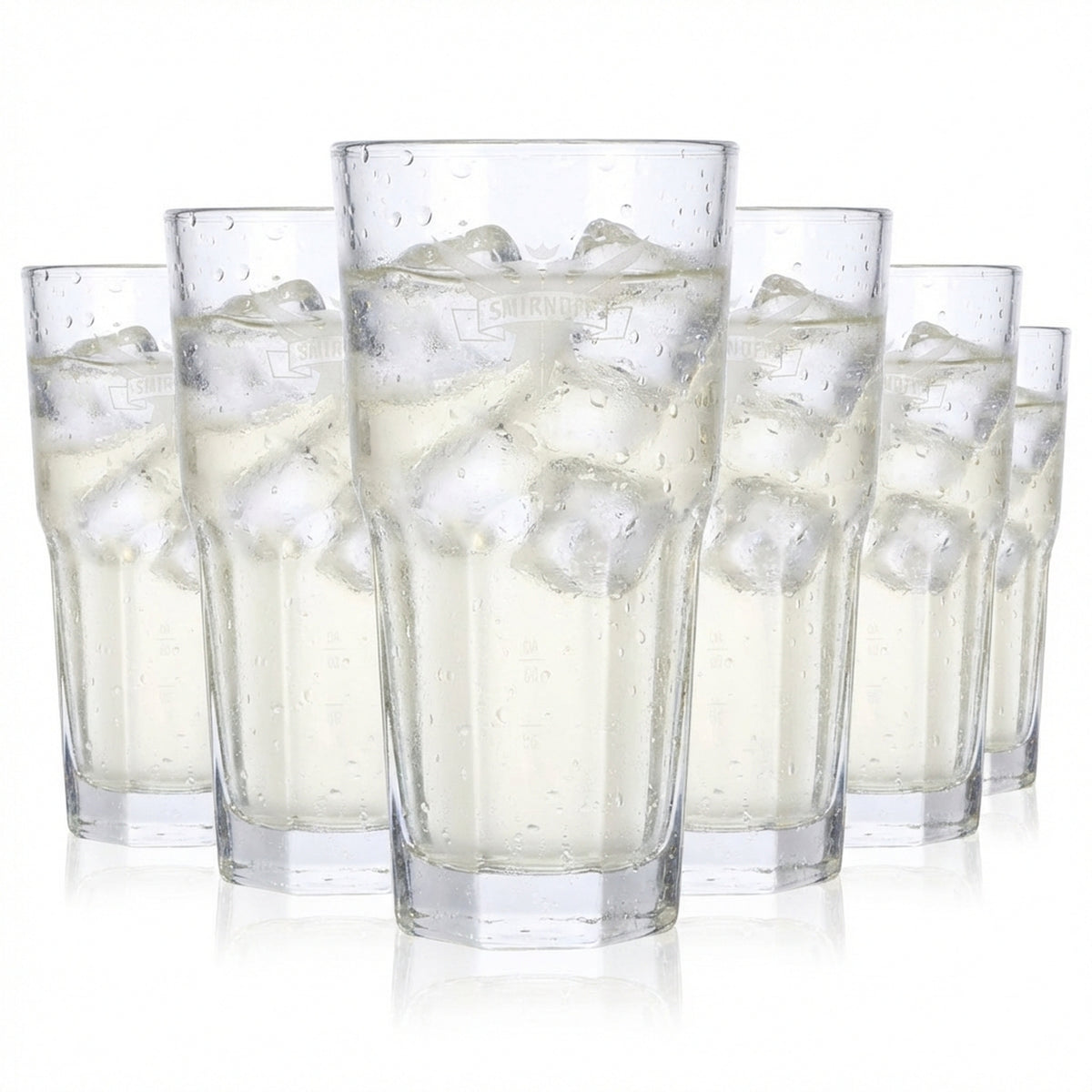 6x Smirnoff Vodka Glass Vodka Glasses 0.3l Long Drink Glass Logo Satin Finish