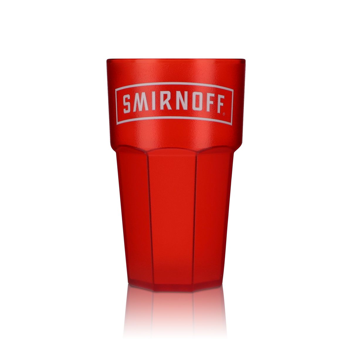 6x Smirnoff Vodka glasses Acrylic plastic cups Red design – View 2