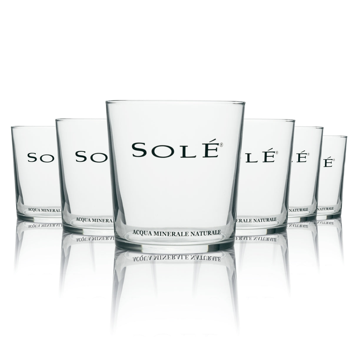 6x Solé Water Glass Aqua Minerale Naturale 300ml