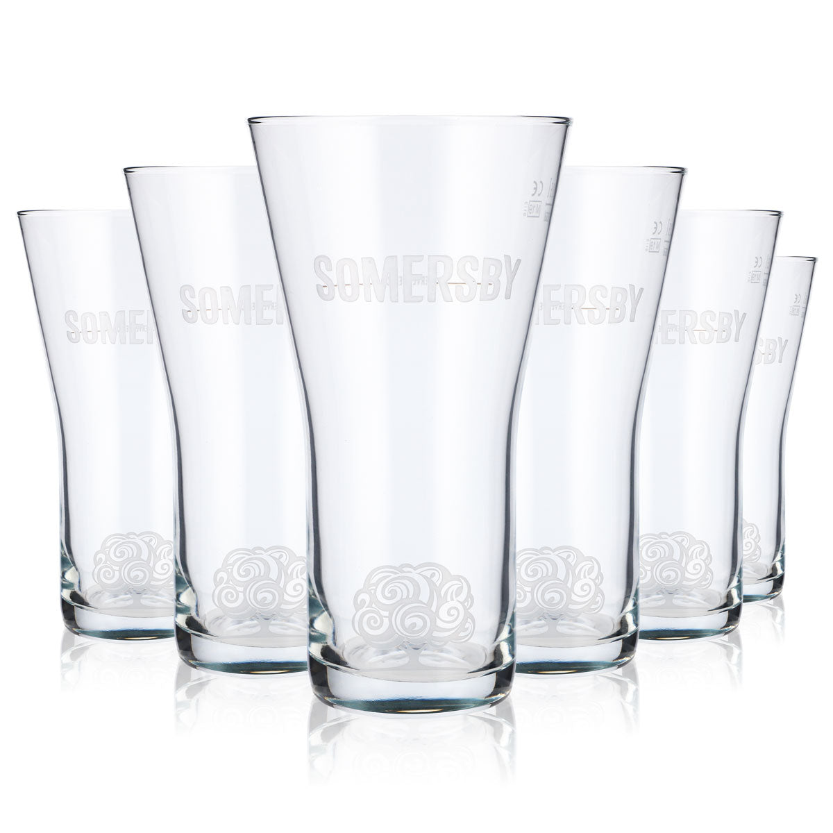 6x Somersby Cider Glass 0.5l Mug Cider Glasses Logo Satin Finish
