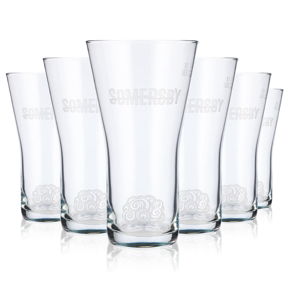 6x Somersby Cider Glass 0.5l Mug Cider Glasses Logo Satin Finish