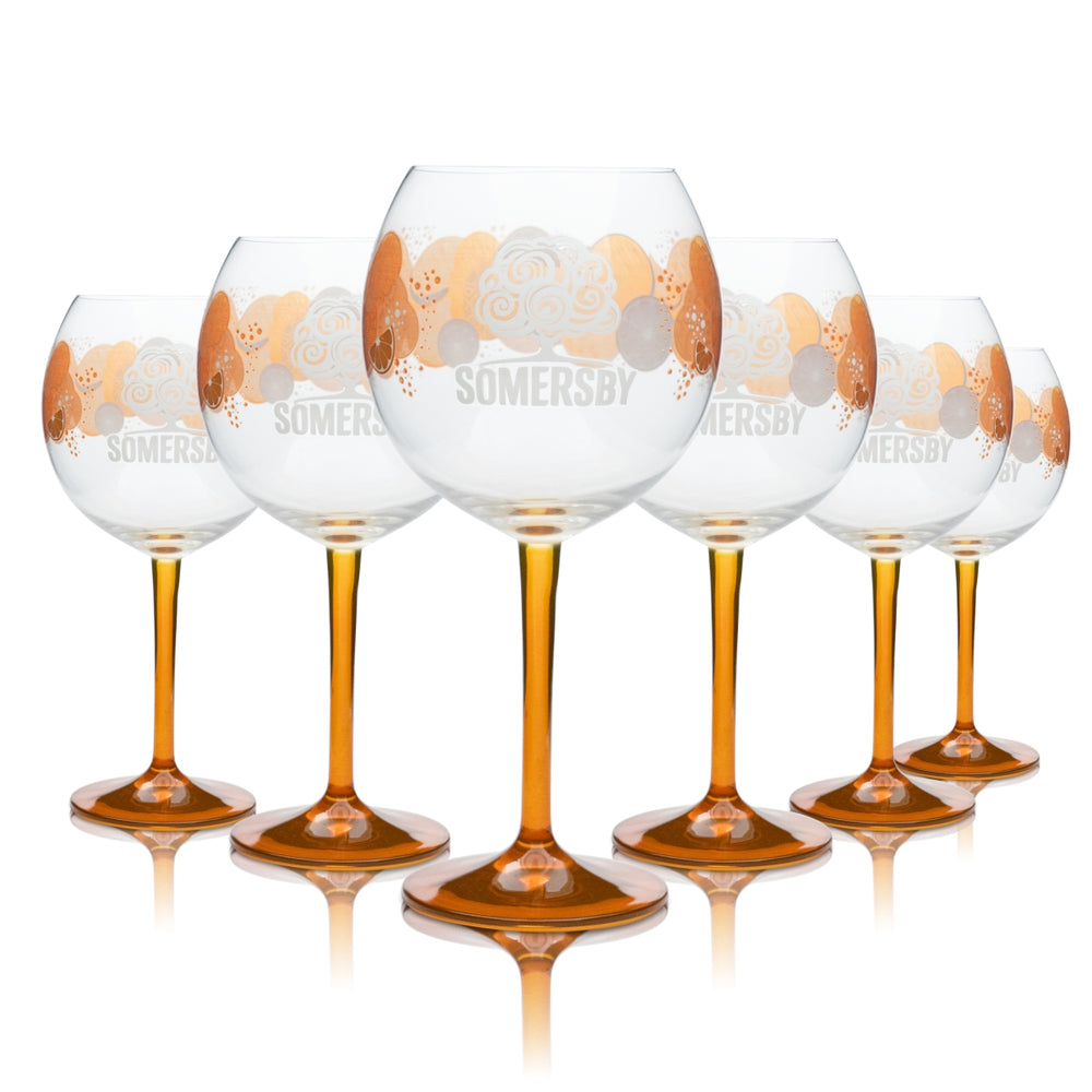 6x Somersby Cider Glass 0.6l Balloon Wine Cocktail Long Drink Aperitif Glasses Bar