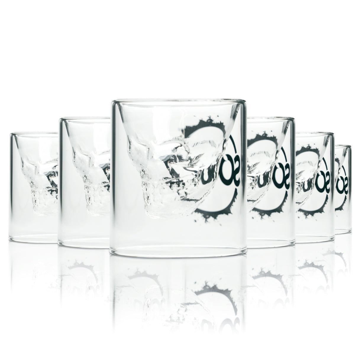 6x Sourz Liqueur Glass Shot Glass Skull Plastic