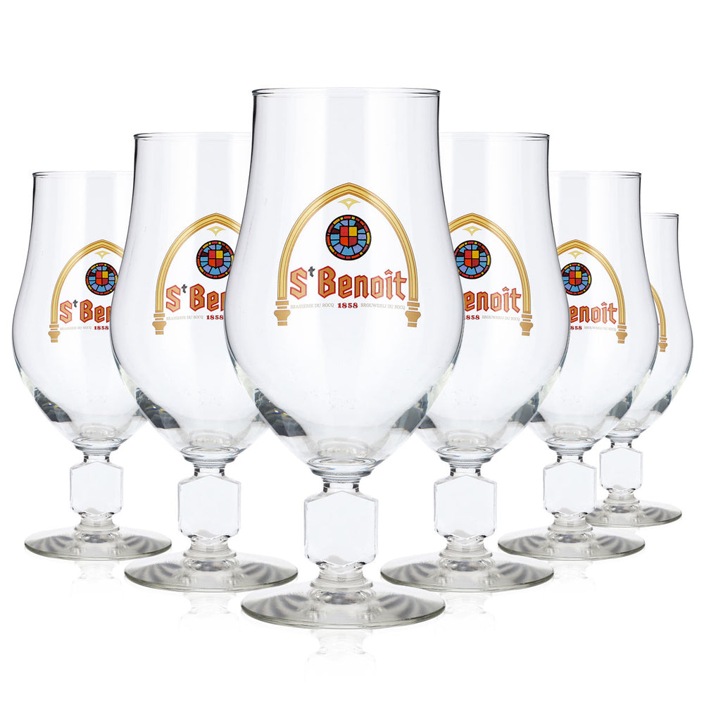 6 St. Benoit Beer Glasses, 0.47 L, Goblet Style (Set of 6)