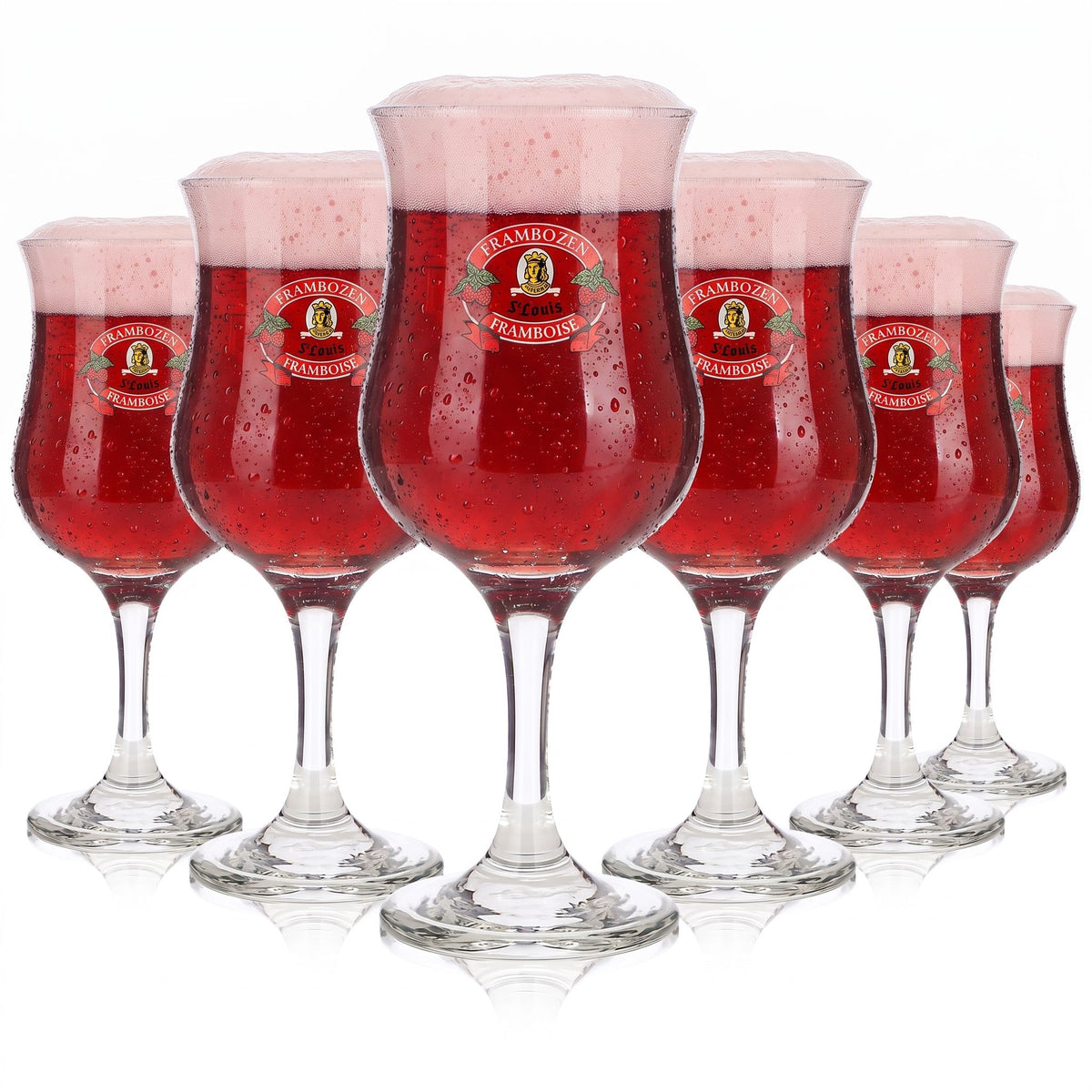 6 St. Louis Beer Glasses, 0.37 L, "Frambozen" Dema Goblet