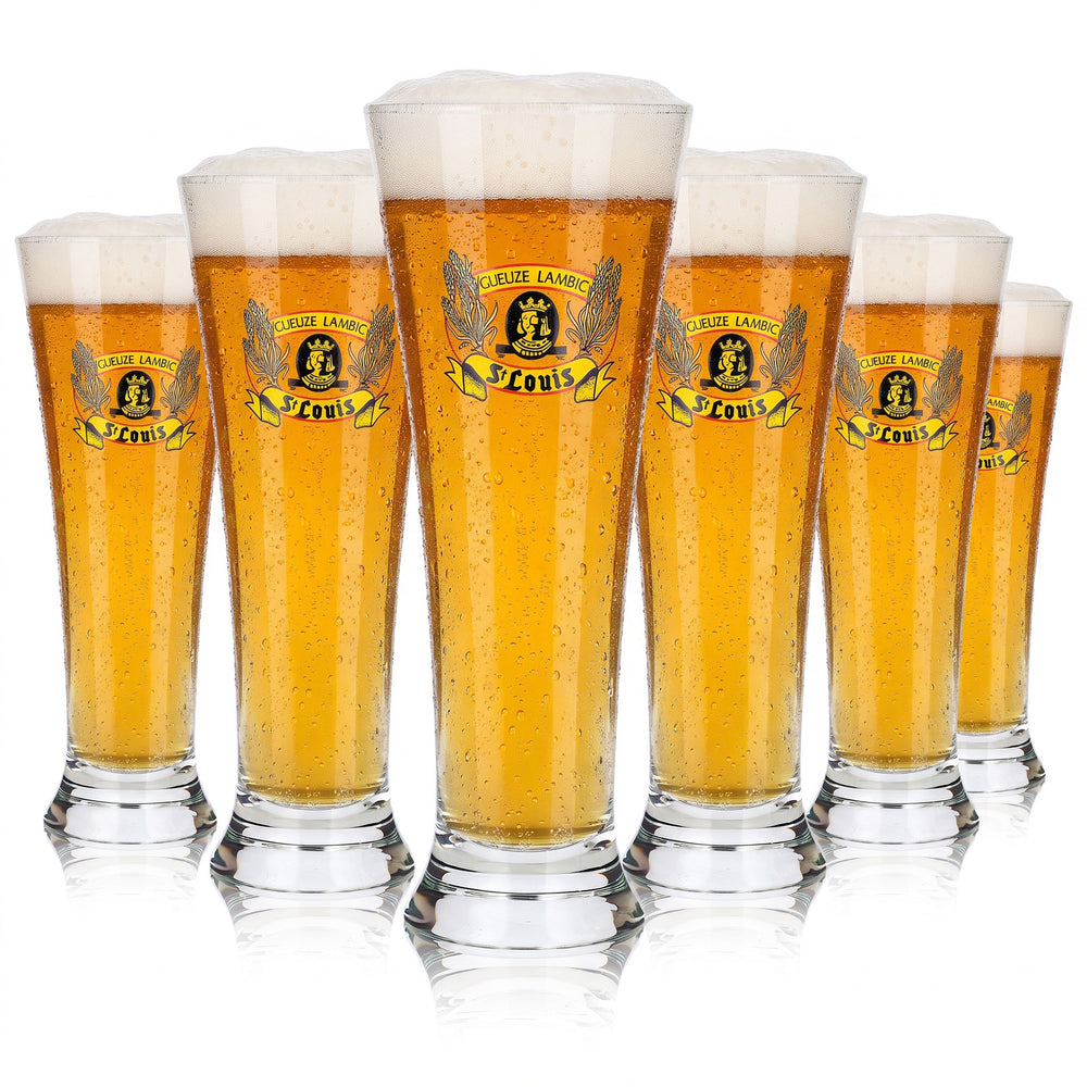 6 St. Louis Beer Glasses, 0.35 L Gueuze Lambic (Set of 6)