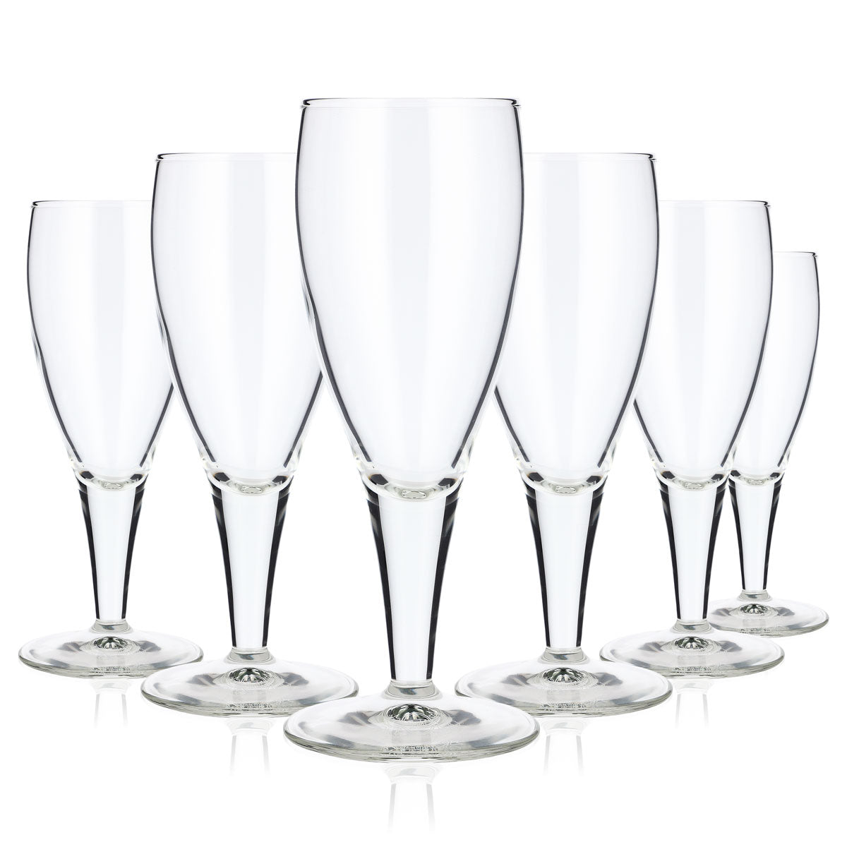 6 St. Michaelis Water Glasses, 0.16 L, Goblet Shape, Logo on the Base (Set of 6)