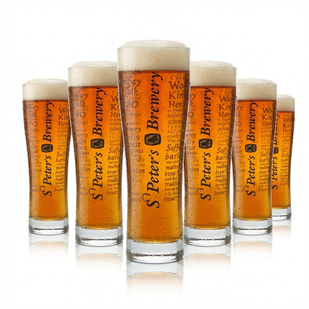 6x St. Peter's Brewery Beer Glass 0.5l Goblet Cup Tulip Glasses Pint Beer Gastro