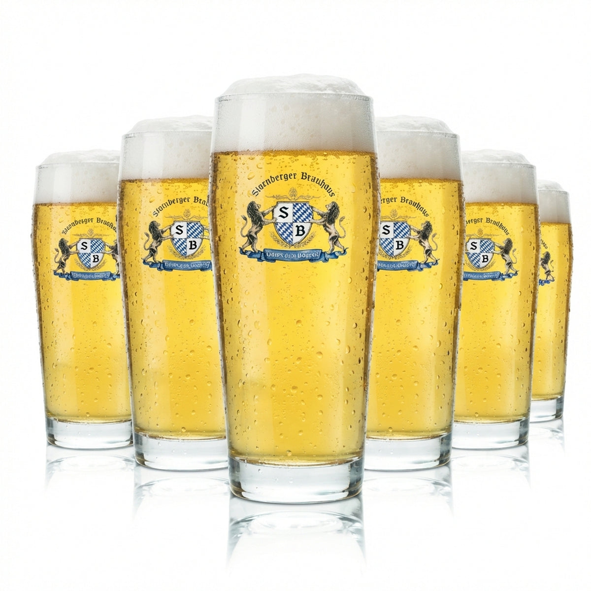 6x Starnberger Brauhaus Beer Glass 0.5l Mug Willi Glasses Beer Cup Light Bar