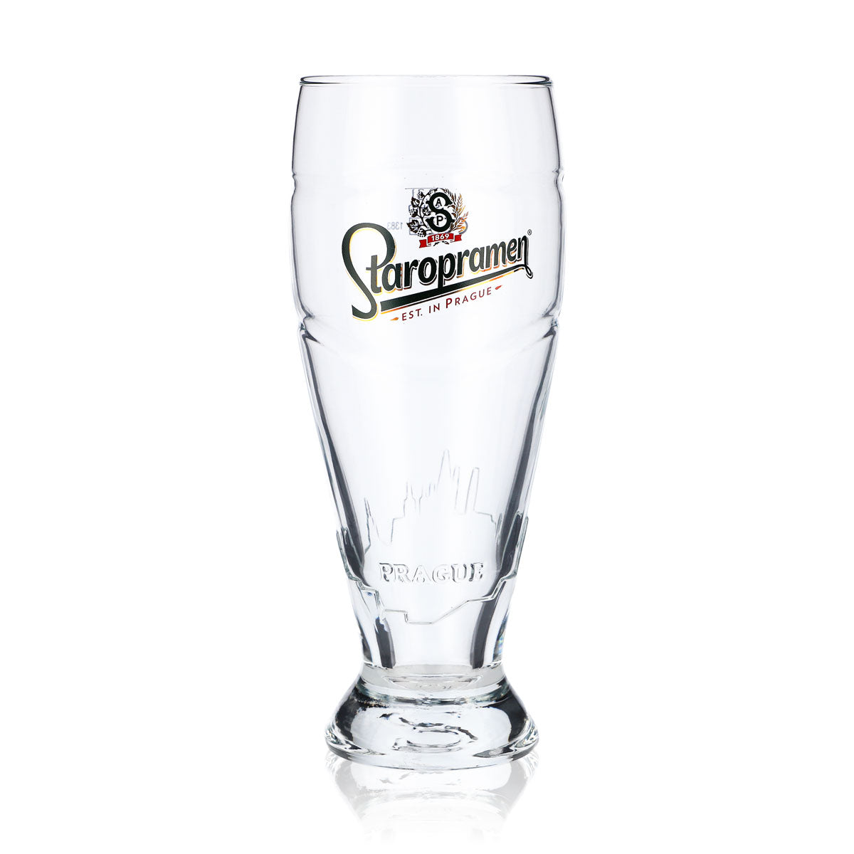 6x Staropramen Beer Relief Glasses Trophy Glass 0.3l Tumblers Prague Skyline – View 2