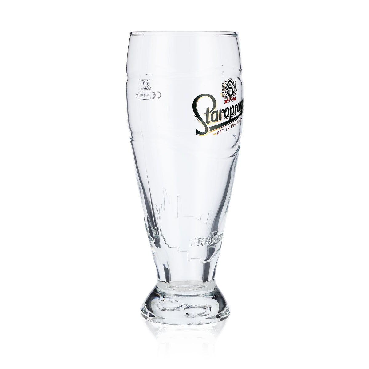 6x Staropramen Beer Relief Glasses Trophy Glass 0.3l Tumblers Prague Skyline – View 3