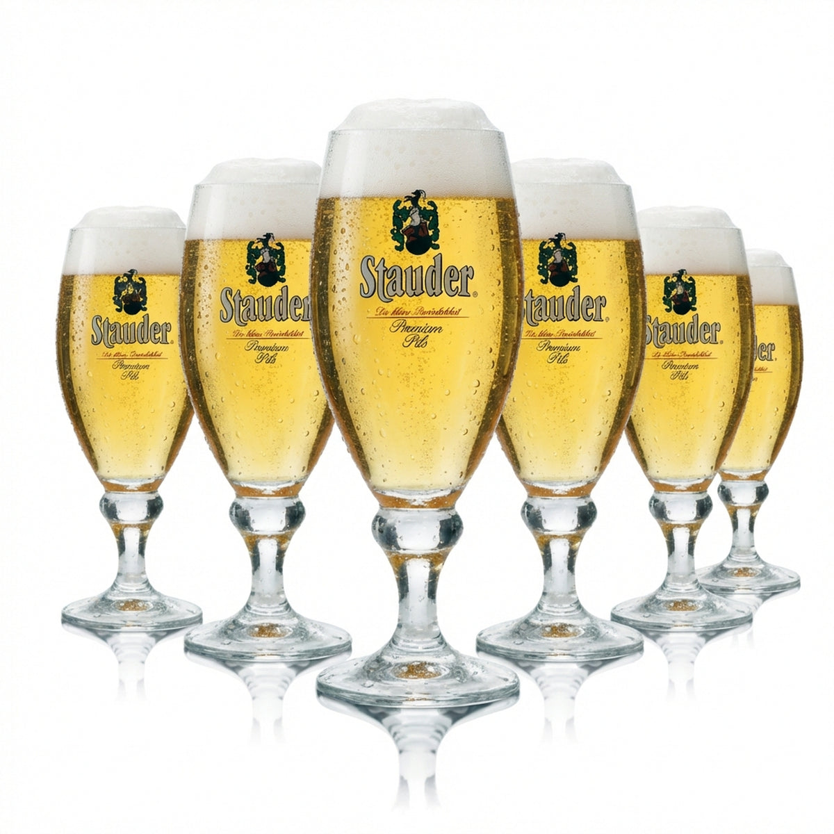 6x Stauder Beer Glass 0.25l Perla Premium Pils Tulip Brewery Glasses Beer