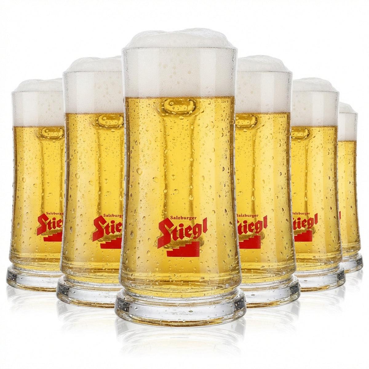 6x Stiegl beer glass 0.3l beer mug beer stein beer tankard designer glass