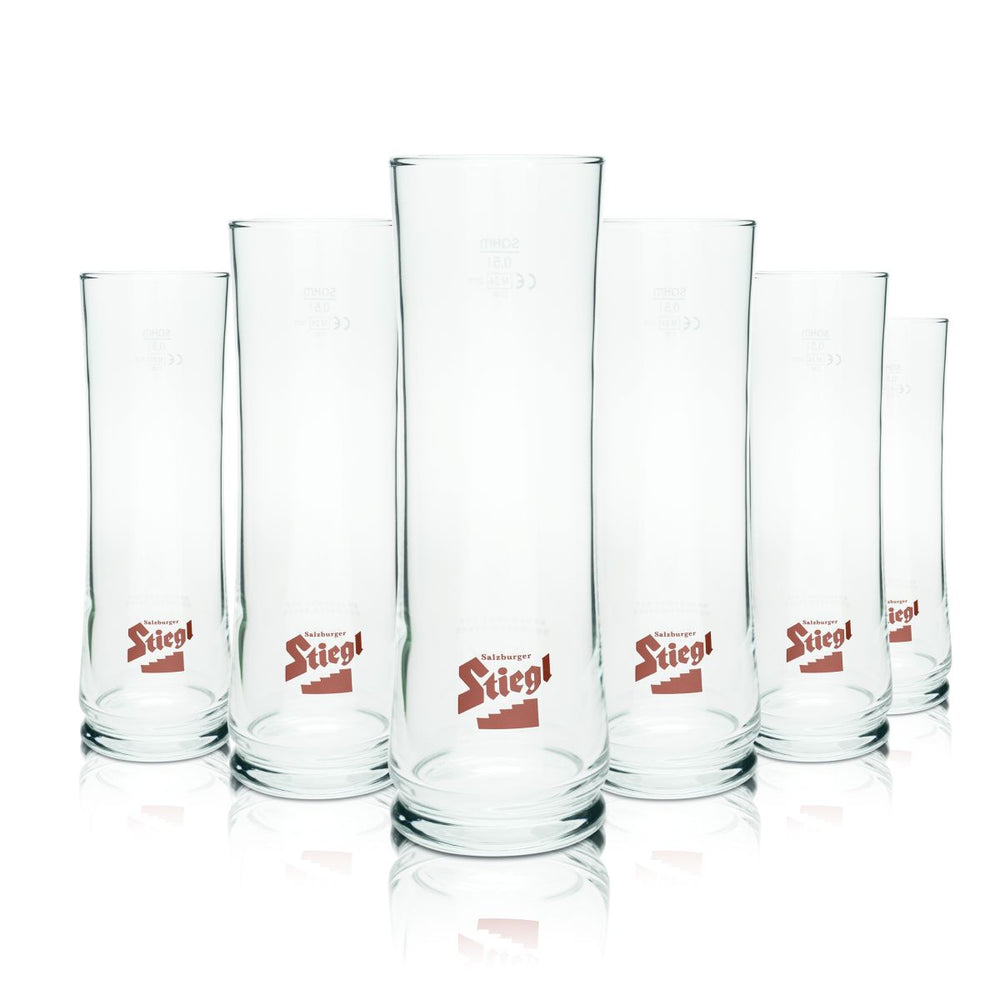 6x Stiegl beer glass 0,5l goblet glasses beer bar glasses set brewery Austria