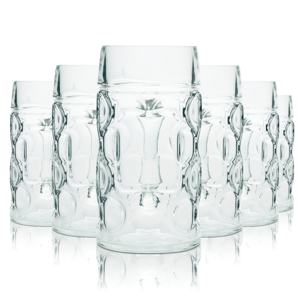 6 Stölzle 1.0-liter Isar Seidel Beer Mugs