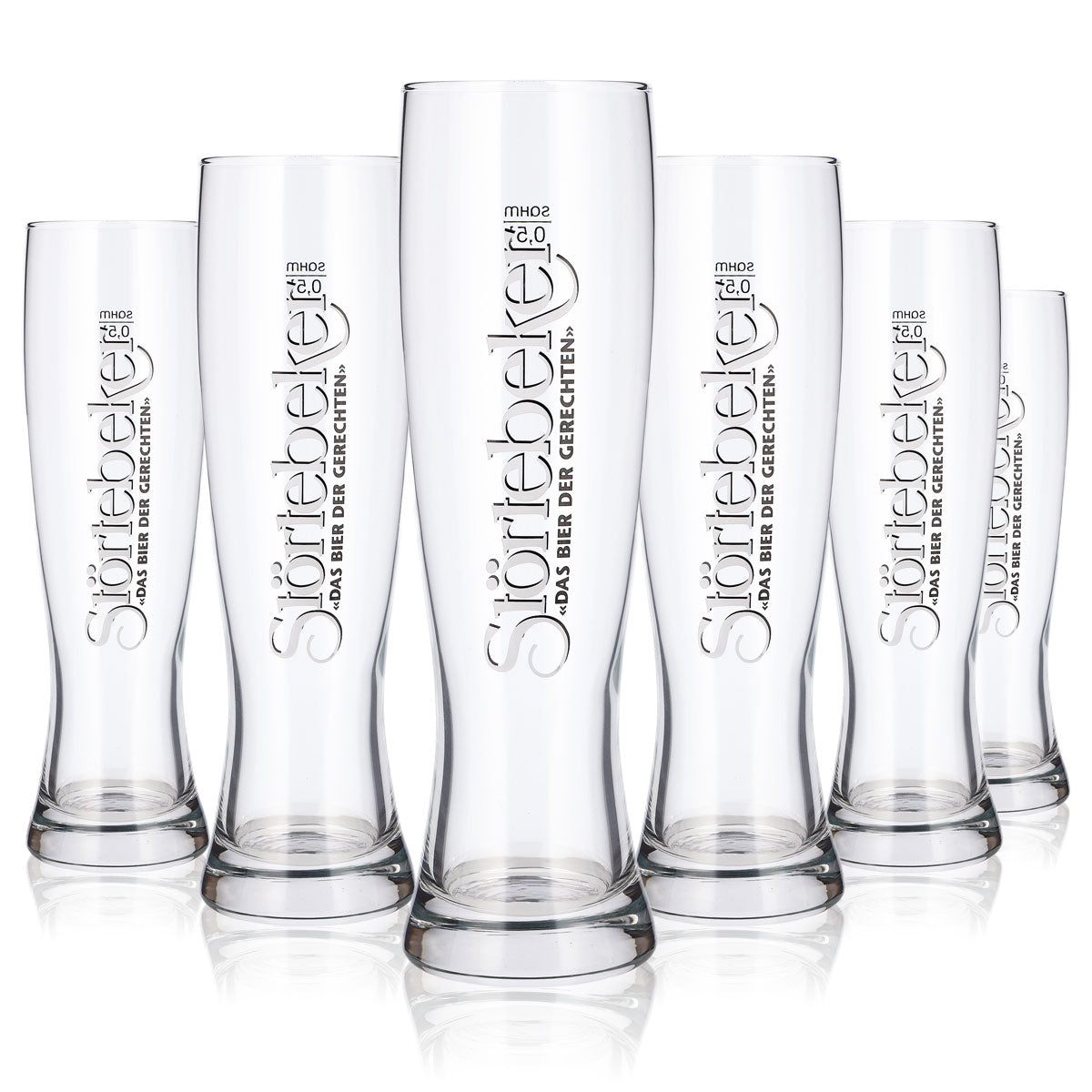 6 Störtebeker Beer Glasses, 0.5 L, Elegant Sahm Goblet