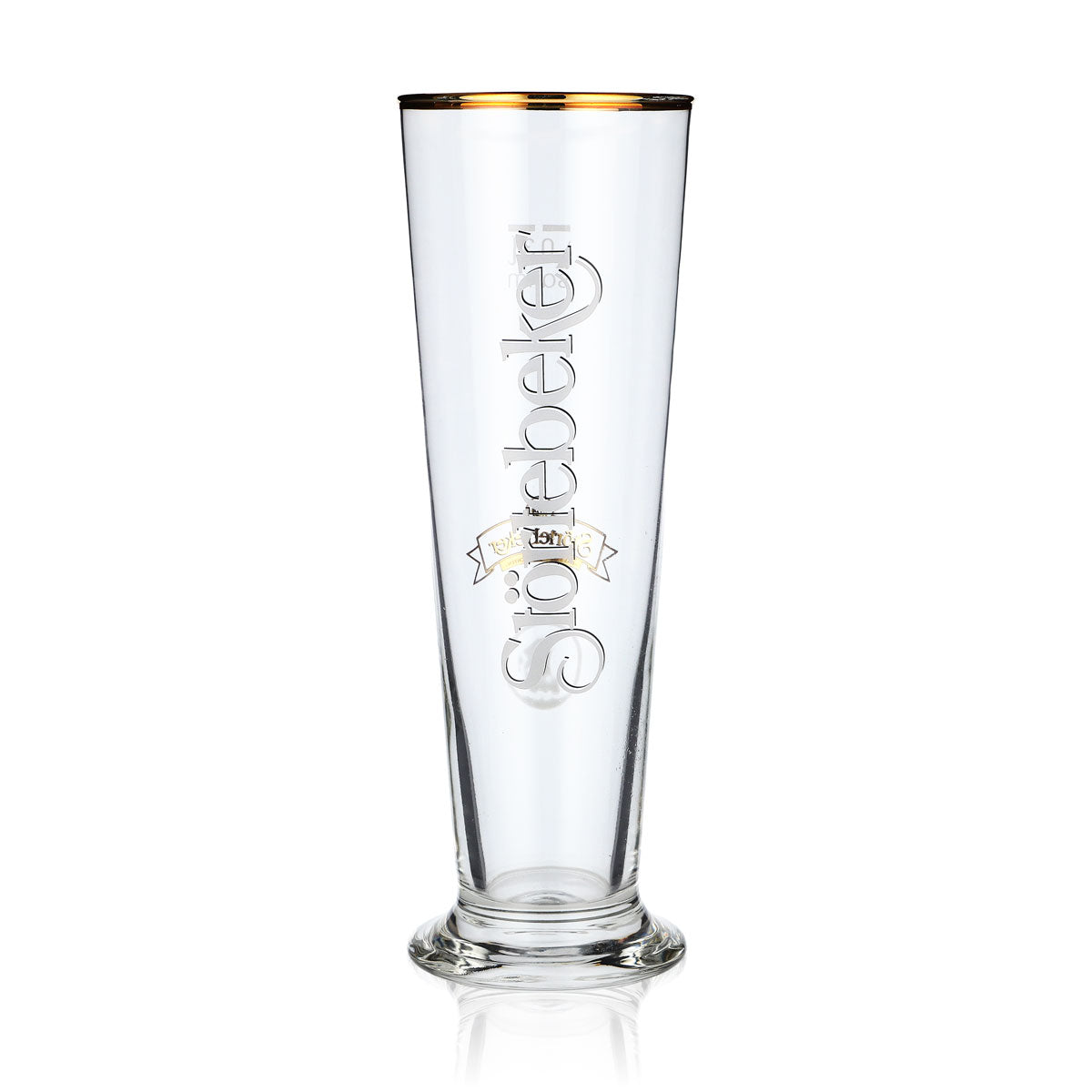 6x Störtebeker beer glass, stem design, gold rim relief, 0.3 l, 26 cl/8.75 oz – View 2