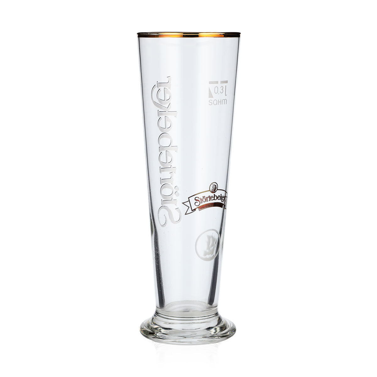 6x Störtebeker beer glass, stem design, gold rim relief, 0.3 l, 26 cl/8.75 oz – View 5