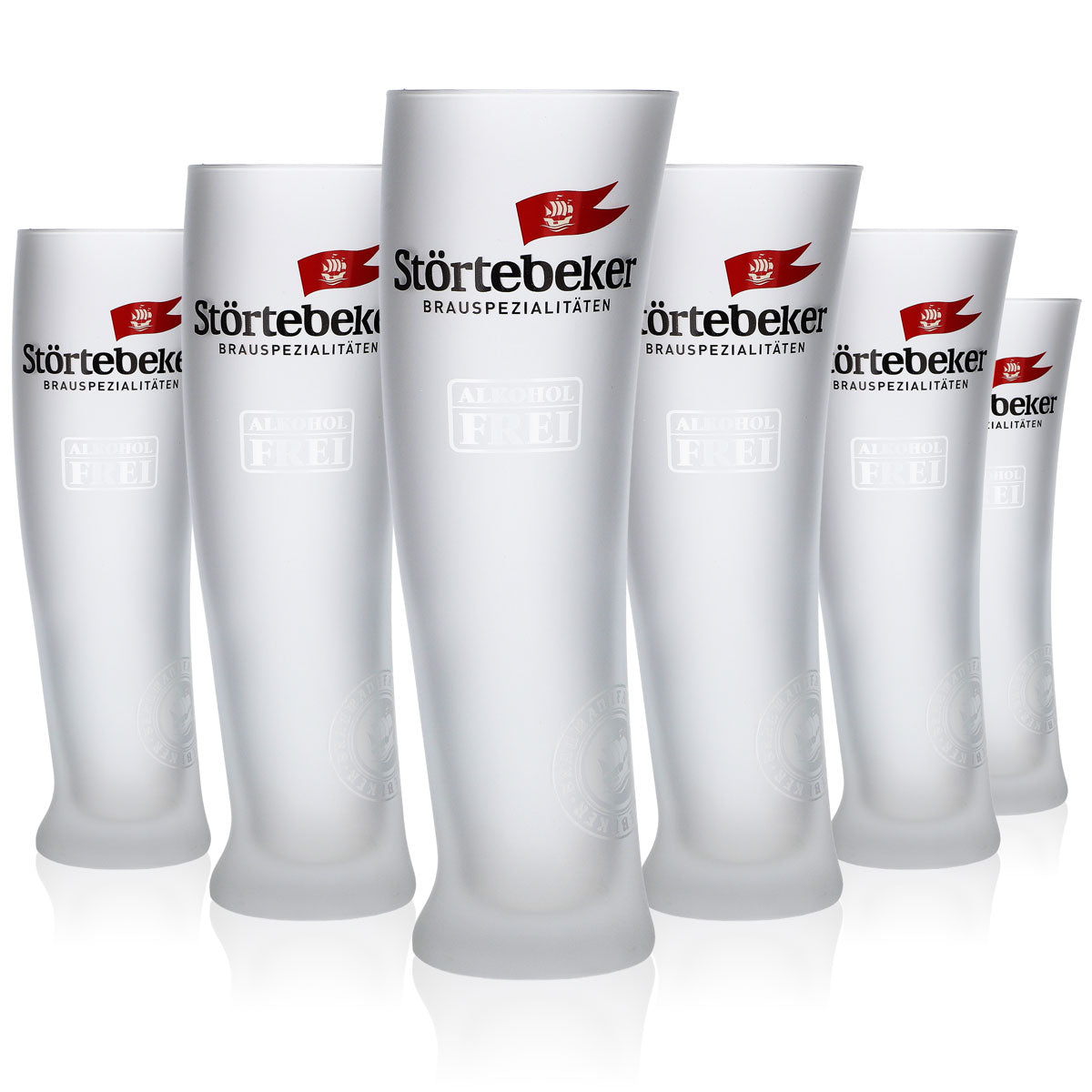 6x Störtebeker sailing glass, alcohol-free, 0.3 l, satin-finished design craft beer glass set