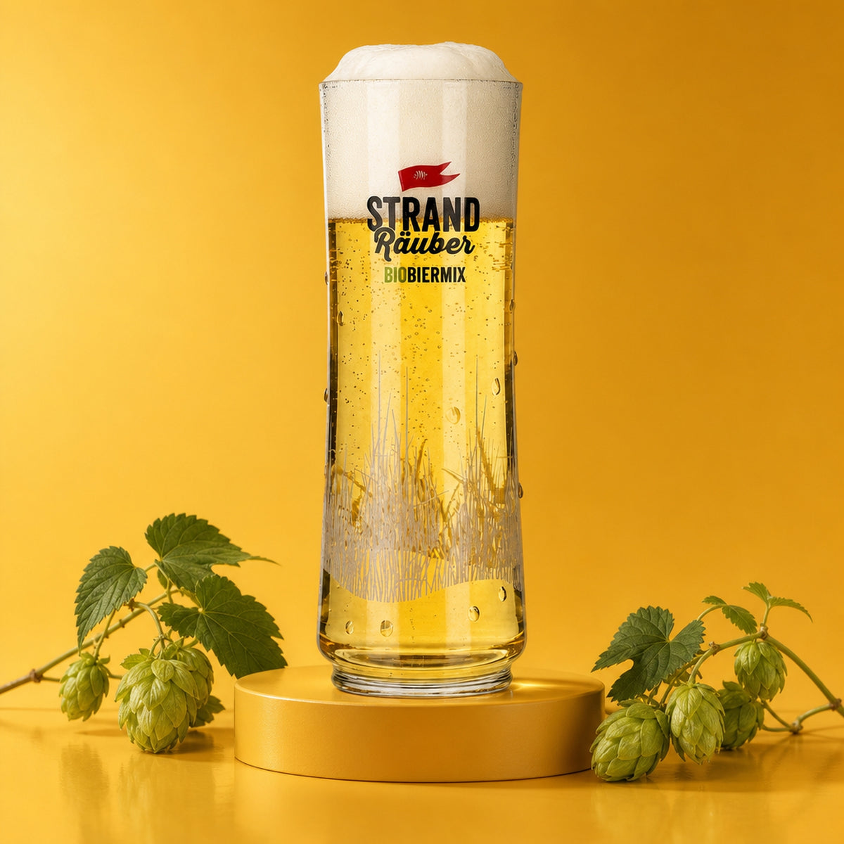 6x Störtebeker Strandräuber glass 0.2l organic beer mix stick cup glass with oak mark