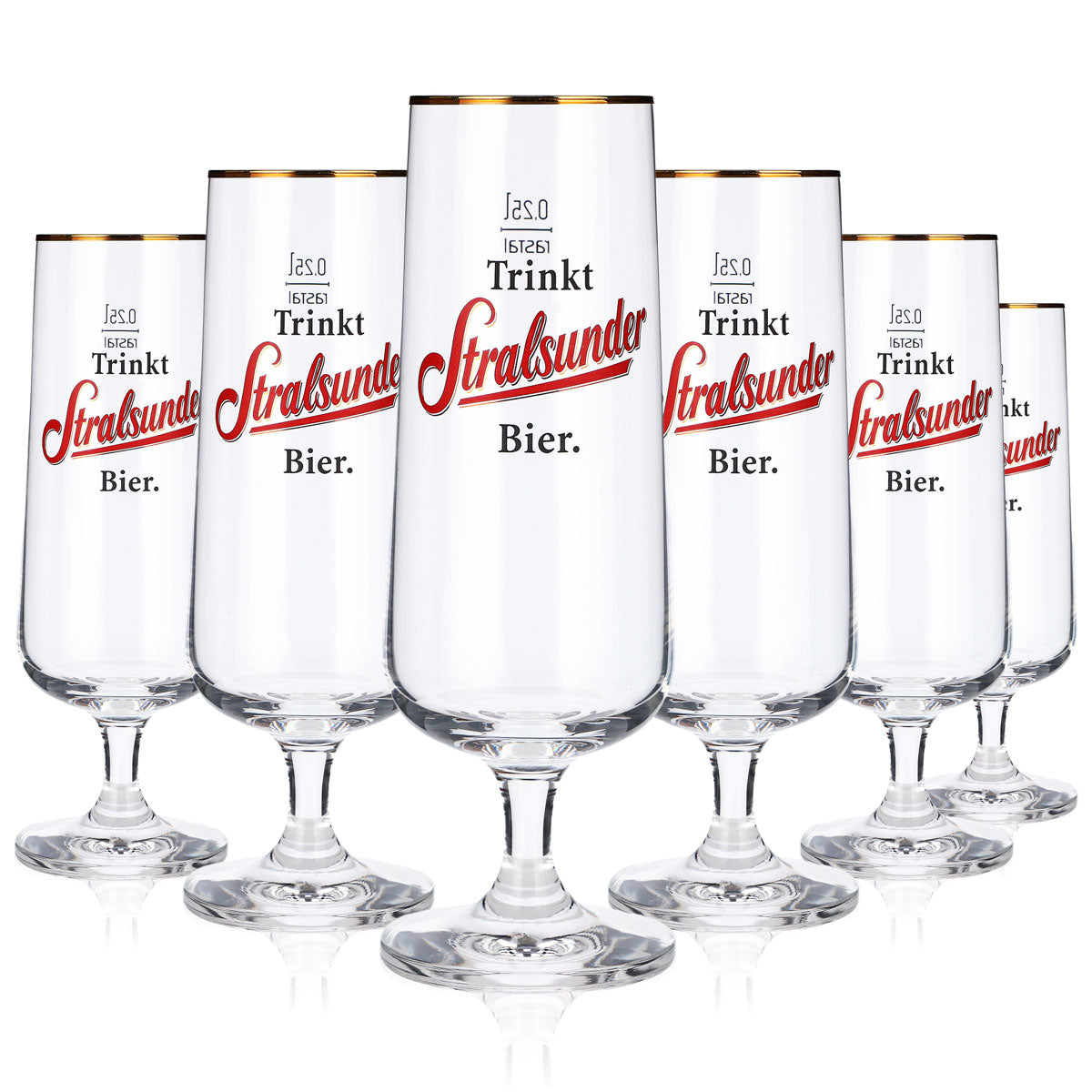 6x Stralsunder beer glasses Beer glasses 0.25 l Goblet Gold rim Rastal Perl – View 5