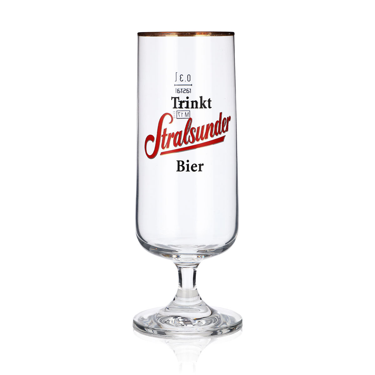 6x Stralsunder glass 0.3l gold rim beer trophy glasses set, Pilstulpe Hanse Brewery – View 2