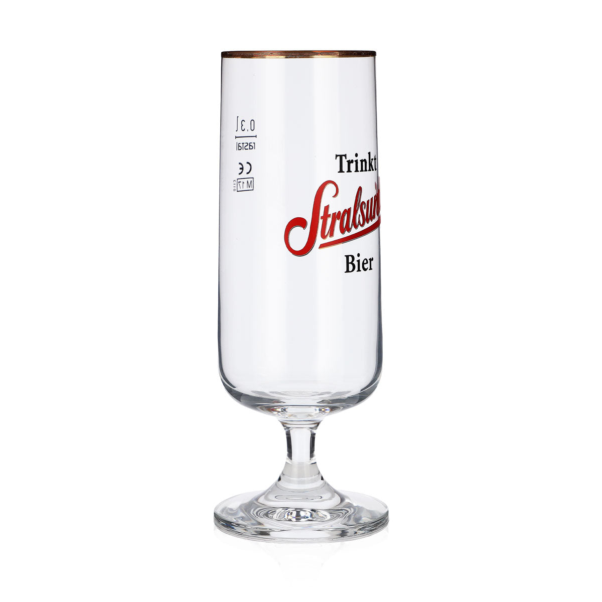 6x Stralsunder glass 0.3l gold rim beer trophy glasses set, Pilstulpe Hanse Brewery – View 3