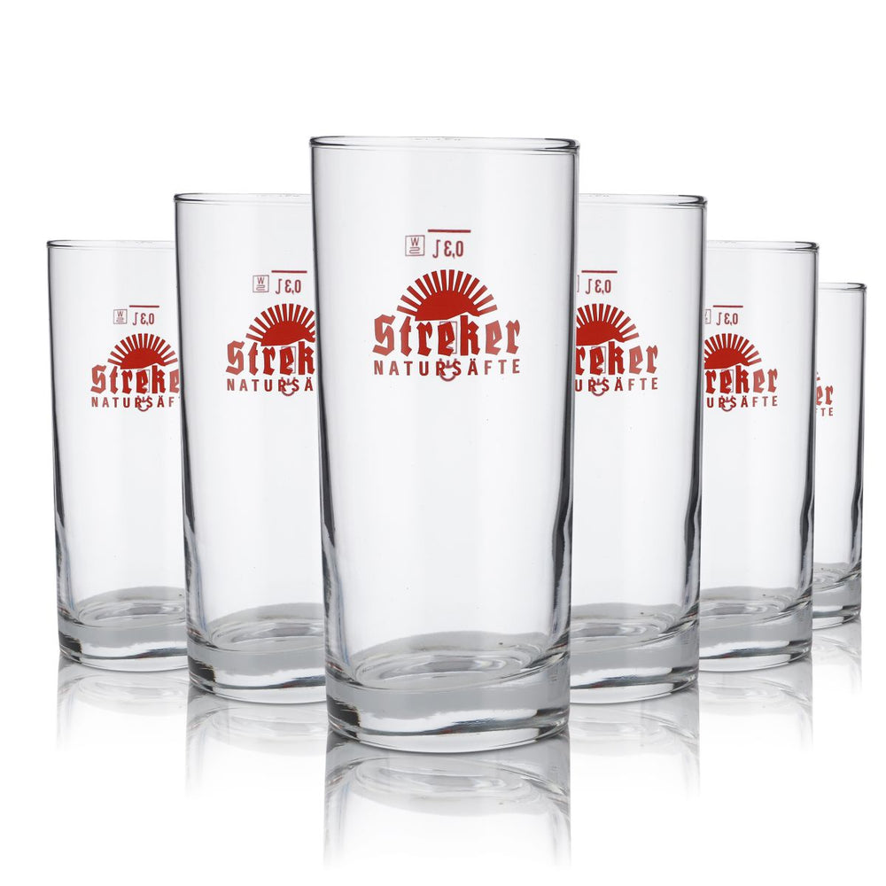 6x Streker glass 0.3l juice tumbler glasses set natural juices gastro mineral water