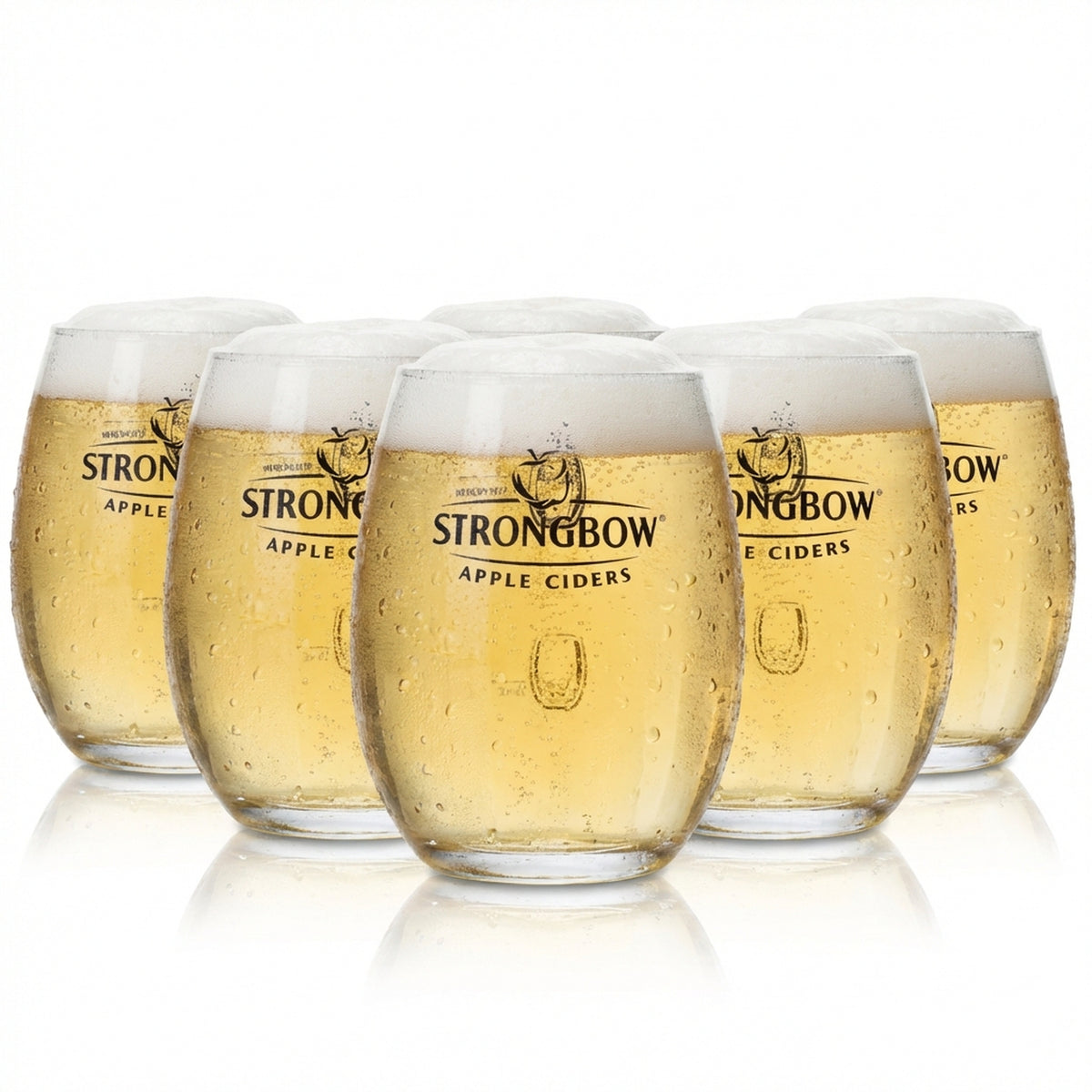 6x Strongbow beer glass tumblers