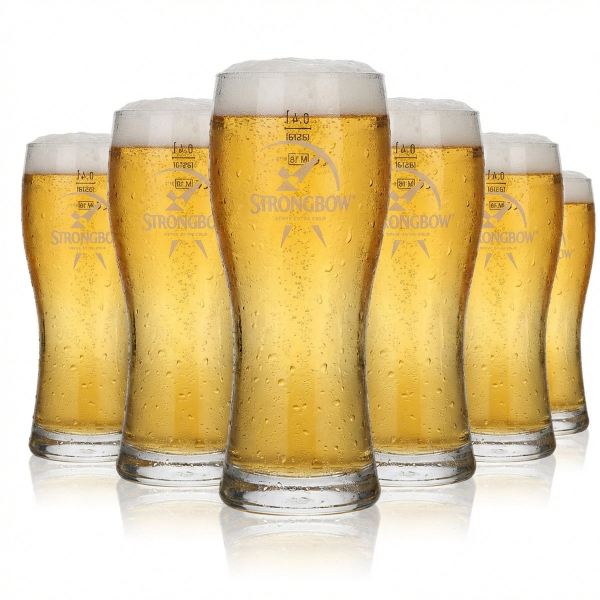 6x Strongbow Cider Glass Cider Glasses Glasses 0.4l Mug Heavy Base