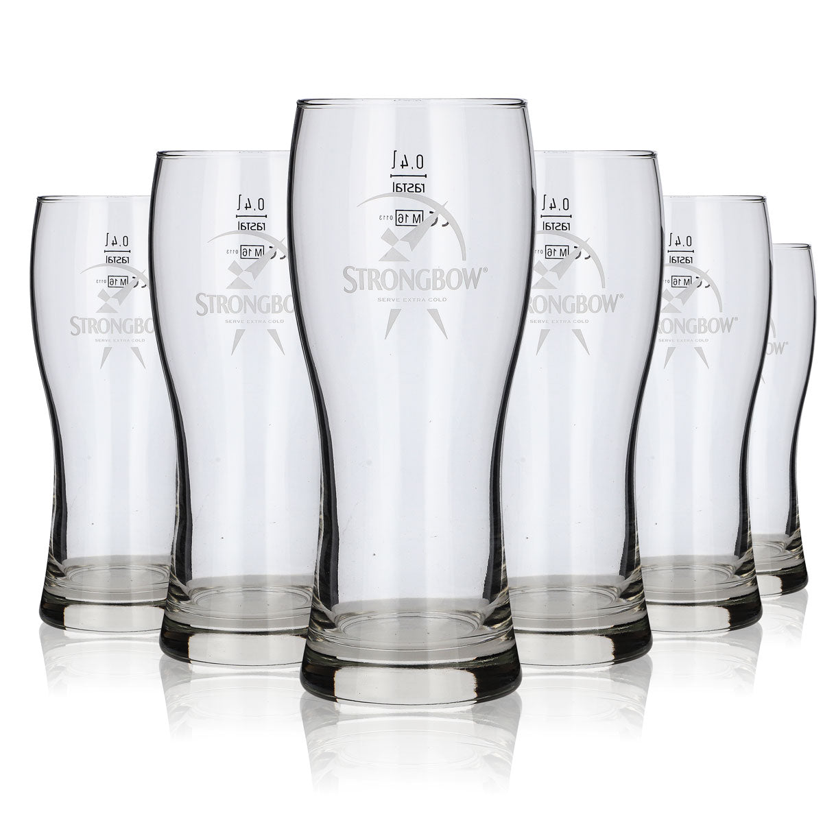 6x Strongbow Cider Glass Cider Glasses Glasses 0.4l Mug Heavy Base – View 5