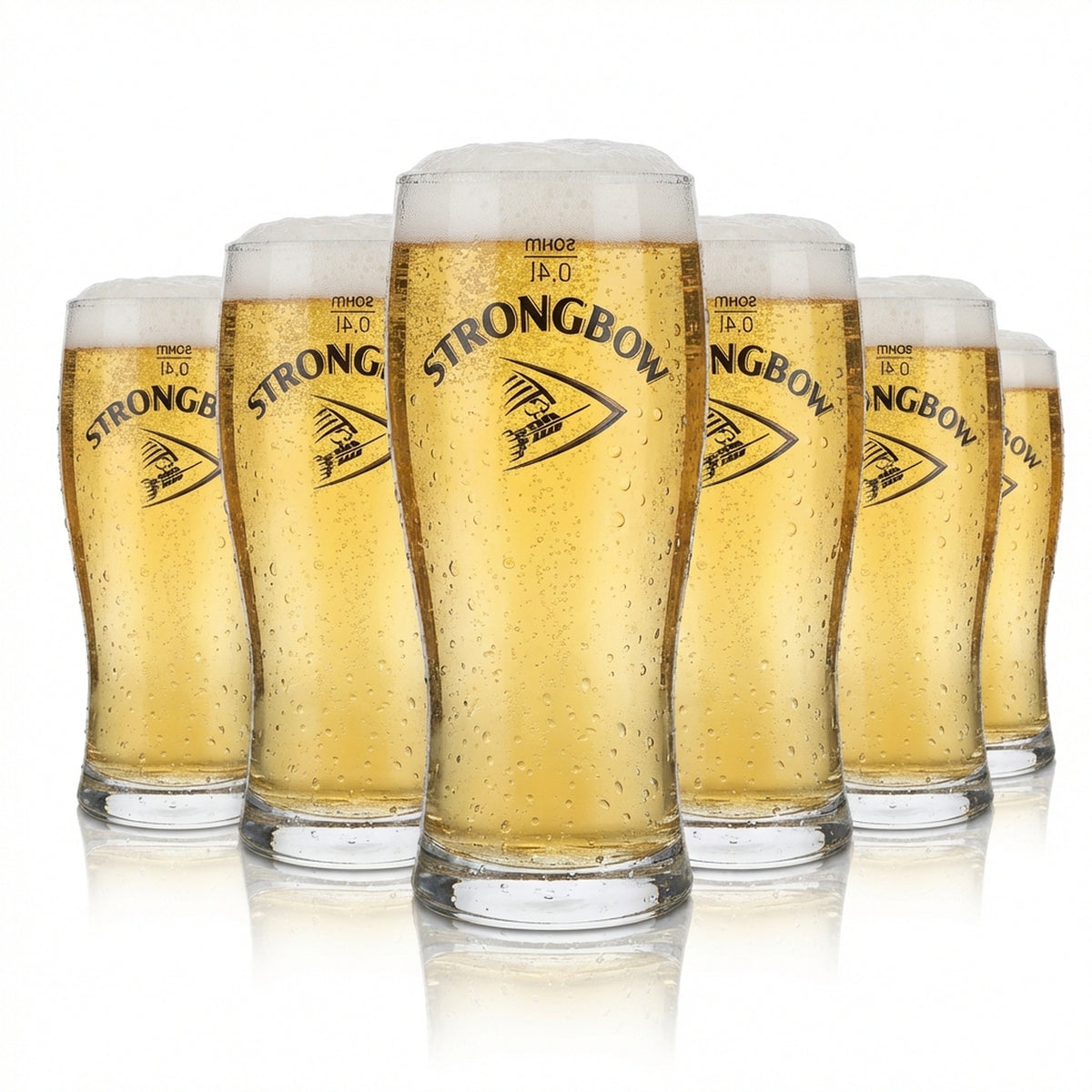 6x Strongbow Glass 0.4l Cider Mug Cup Pint Glass Set Brewery Apple Beer