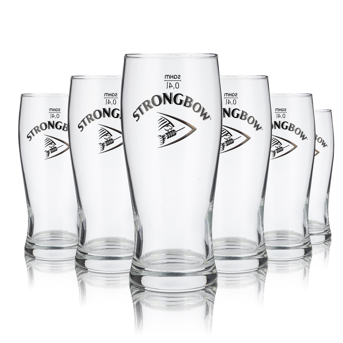 6x Strongbow Glass 0.4l Cider Mug Cup Pint Glass Set Brewery Apple Beer – View 4
