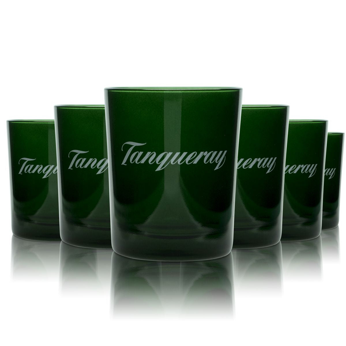 6x Tanqueray Gin Glass 0.25l Green Tumbler Cups Glasses Gin and Tonic Lantern