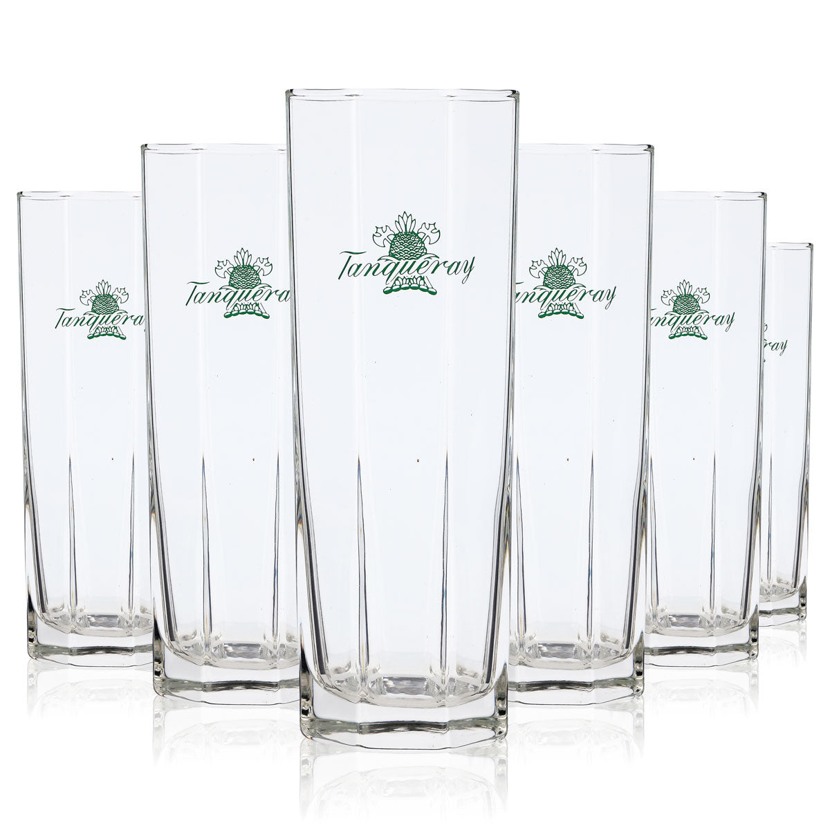 6 Tanqueray Gin Glasses, 0.3 L, Long Drink Glasses, Octagonal Cocktail Glasses, Tonic (Set of 6)