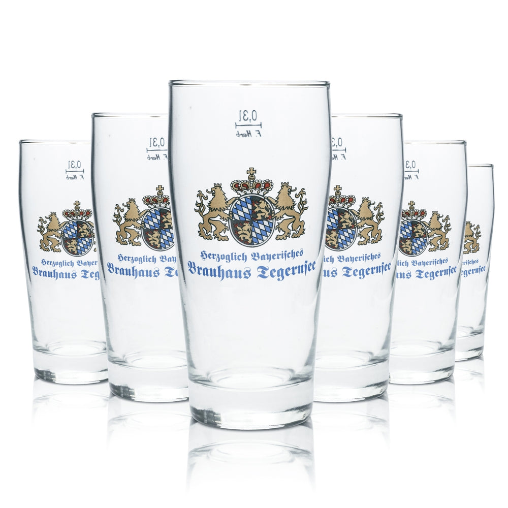 6x Tegernsee beer glass 0.3l mug glasses brewery brewhouse Bavaria gastro bar