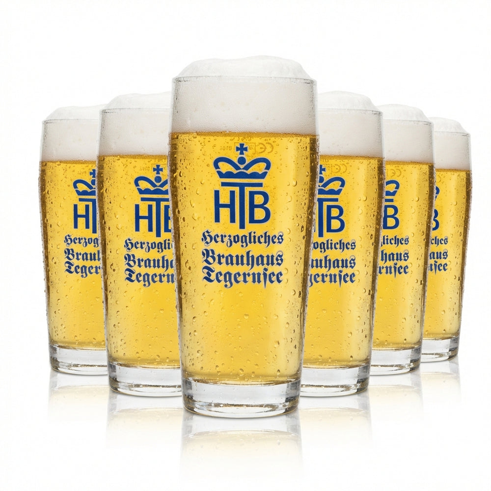 6x Tegernsee beer glass Willybecher 0.4l HB