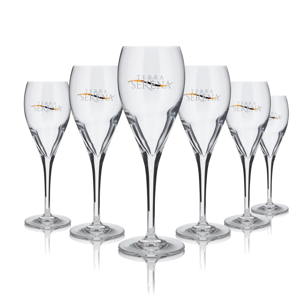 6x Terra Serena Glass 0.16l Champagne Flute Stemmed Glass Sparkling Wine Secco Glass Set