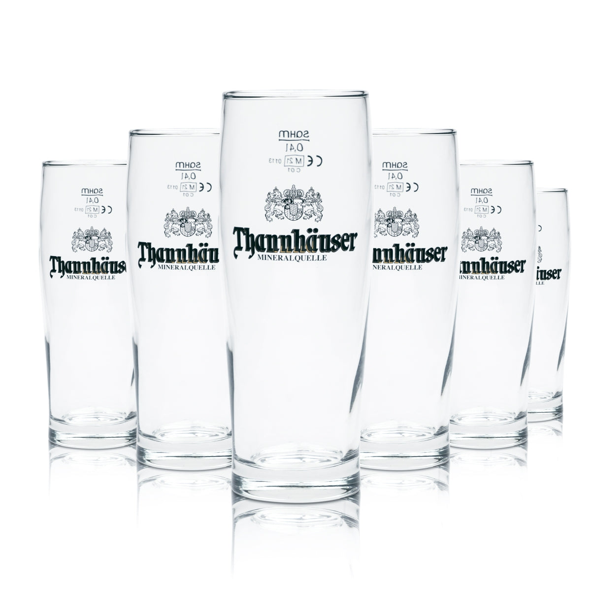 6x Thannhäuser Glass 0.4l Willi Becher THM Radler Beer Cup Glasses Mineral Spring